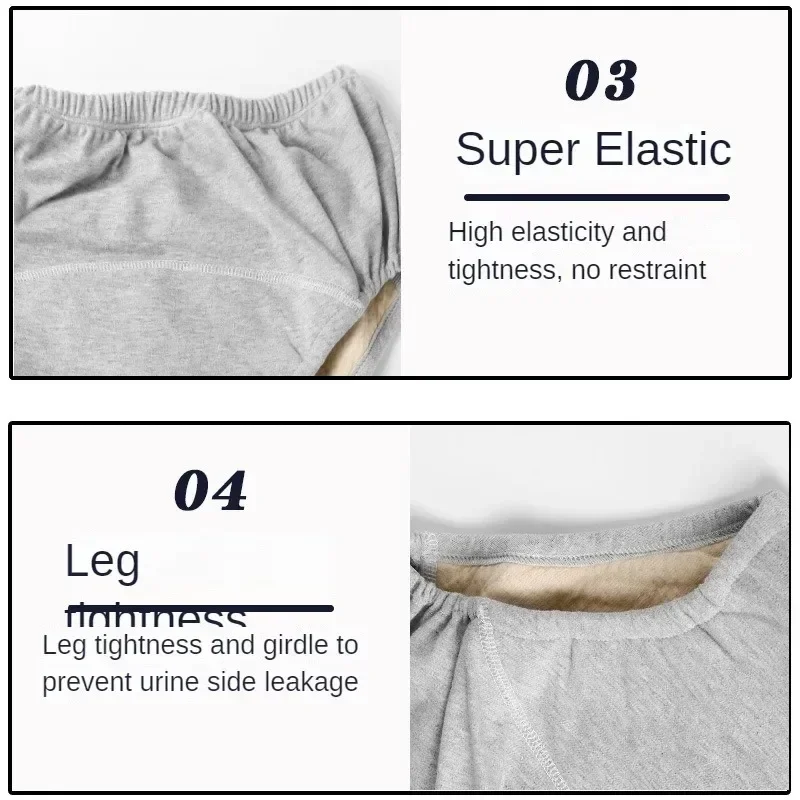 Adult Diaper Underwear Breathable Cotton Elderly Incontinence Leak-Proof Briefs Men Women Reusable Disability Care Triangle Pant 5