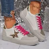 Ladies Fashionable Sports Shoes Leopard Print Star Pattern Anti Slip Soft Sole Lightweight Comfortable Casual Shoes 6