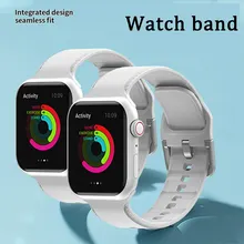

correa Silicone Strap For Apple watch 7 44mm 45mm 42mm watchband bracelet iWatch 40mm 38mm 41mm for apple watch series 6 5 3 SE