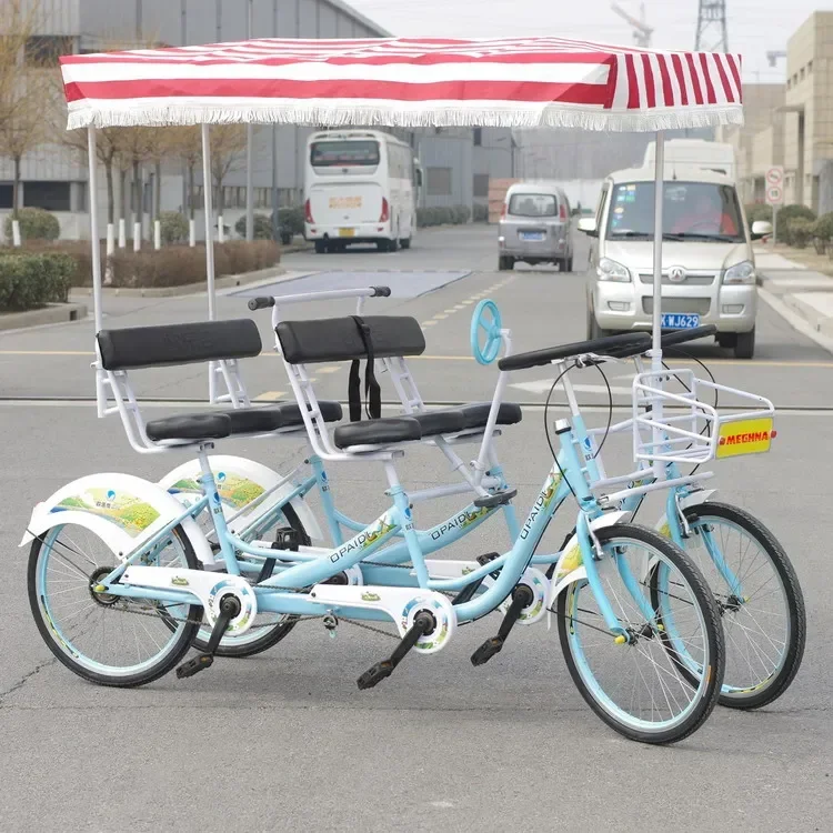A Buon Mercato 4 Persone Persona A Quattro Ruote Tandem Tourist Surrey Bike