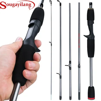 Sougayilang Lure Fishing Rod 5 Section Portable Travel Fishing Rod EVA Handle Spinning/Casting Fishing Pole Fishing Tackle Pesca