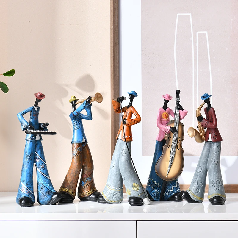 Creative retro band art ornaments music characters living room bookshelf TV cabinet wine cabinet light luxury decoration