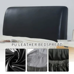 Waterproof Artificial PU Leather Headboard Cover Hotel Home Elastic All-inclusive Bed Head Back Bedside Protection Dust Cover