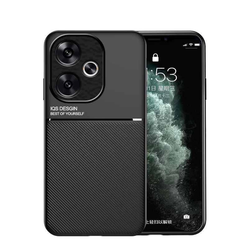 Enhanced Magnetic PU Leather Shockproof Phone Case with Car Holder