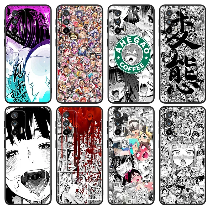 Custodia Per Telefono Anime Giapponese Faces Per Oppo Realme Q5I Q5 Q3S 10 9I 8I 7I 6 5 Narzo 50I 50A 50 30 Pro Plus Cover Nera
