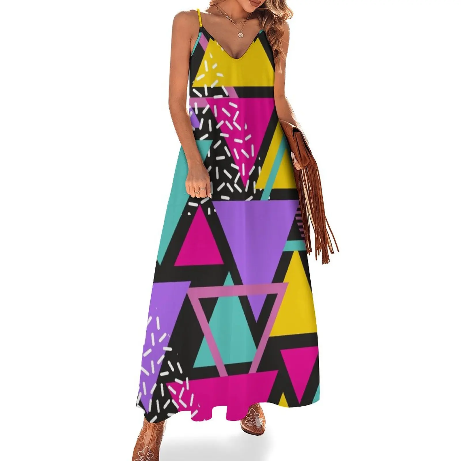 

Memphis Triangles Sleeveless Dress cute dress dresses for women