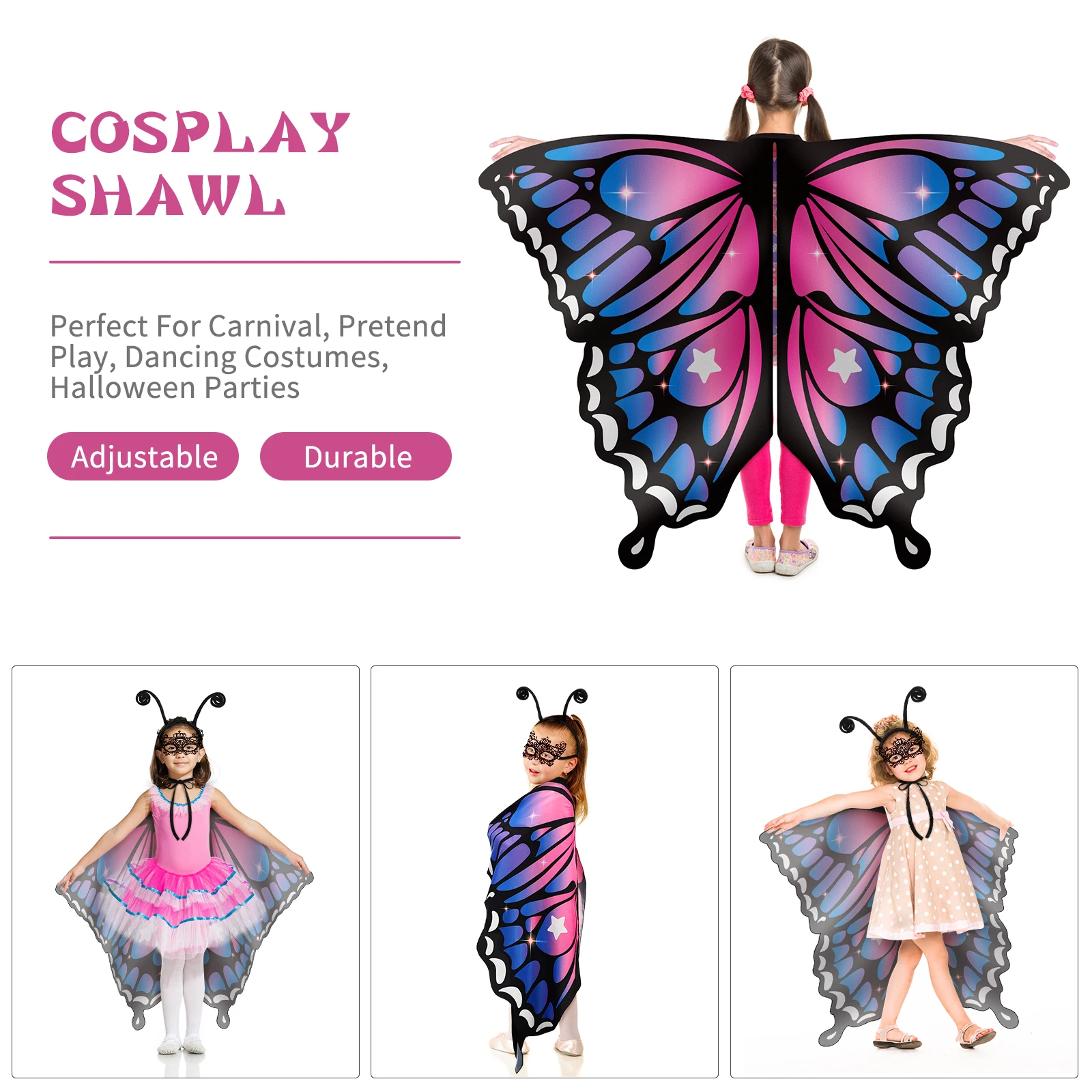 Butterflies Wing Shawl Dreses Dreses Dancing Performance Cape Masquerade Cosplay Woman Cape Butterfly Costume