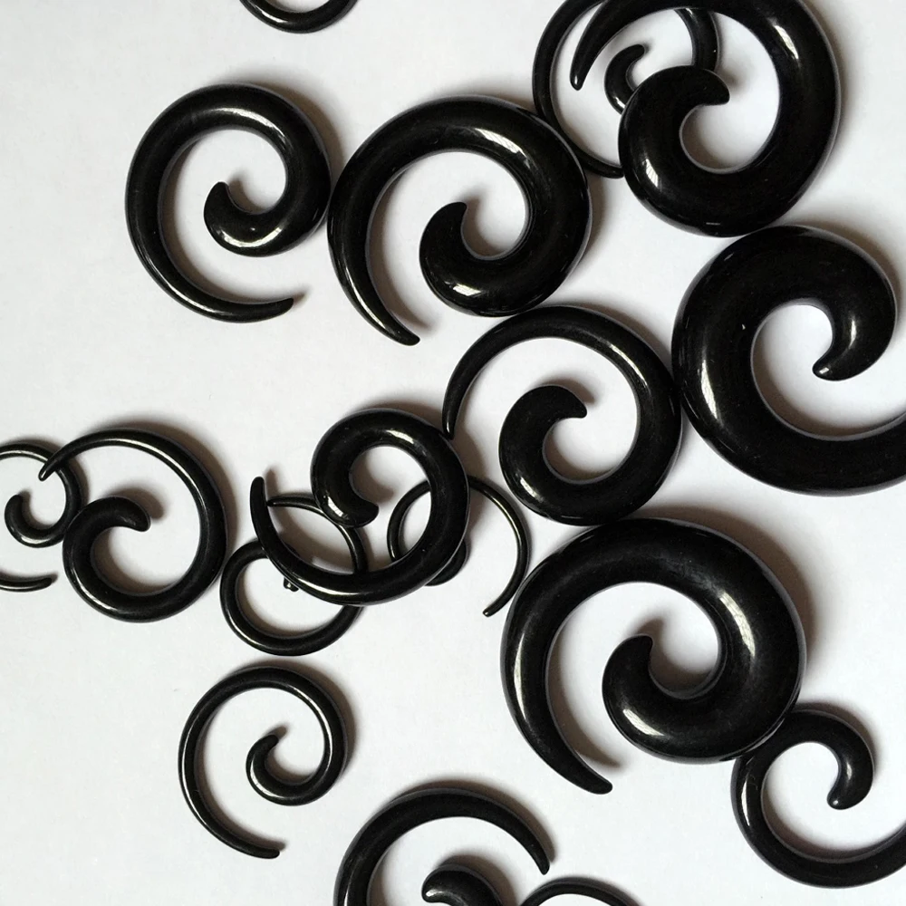 12Pcs Acrylic Spiral Ear Plug Stretching Tapers Body Jewelry Acrylic Ear Tapers Fake Expander Tunnel Set Kit