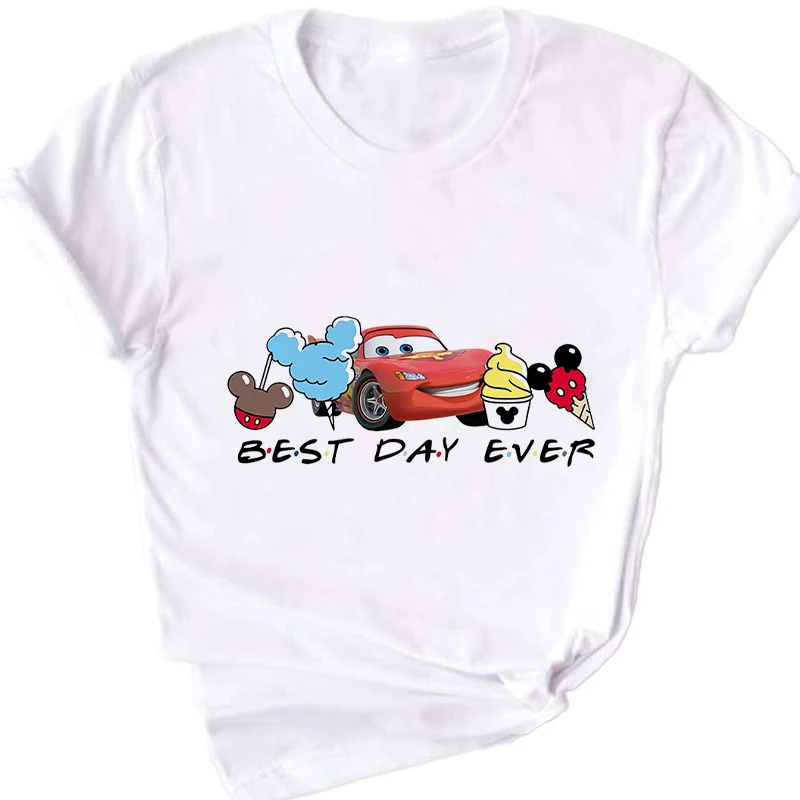 

Disney Toy Story Cars Men T Shirt Women Short Sleeve Tees Cartoon Summer Clothes Best Day Ever Female Tops Streetwear Y2k Blouse