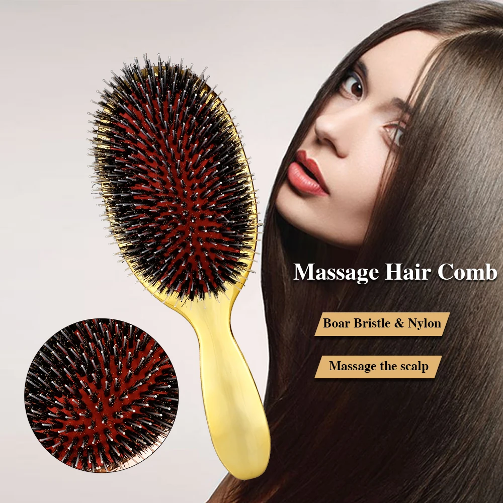 Hair Brush Anti Static Hair Comb Girl Mini Hair Brush Gold And Silver Color  Oval Comb Woman Hairdressing Massage Comb Brush Hair - Brushes & Combs -  AliExpress