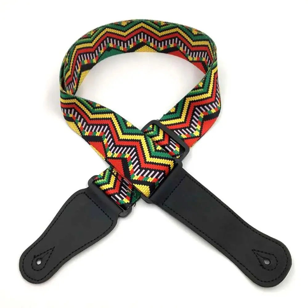 Multi-Farbe Gitarre Strap Einstellbare Gitarre Gürtel Bunte Druck Nylon Gitarre Straps Bass Akustische Elektrische Gitarre Zubehör – Detail 13