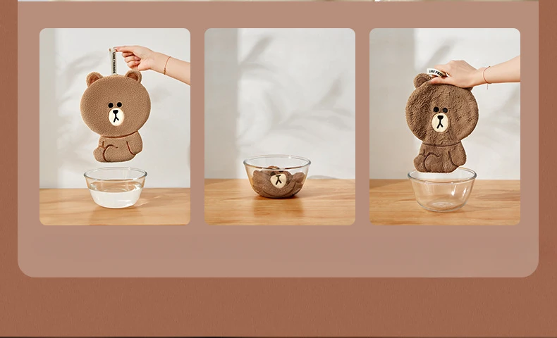 Description Picture 5 of itemCute Bear Towel Kitchen Hand Towel Soft Bath Towels Absorbent Hand Cloth for Bathroom Coral Fleece Absorbent Towels