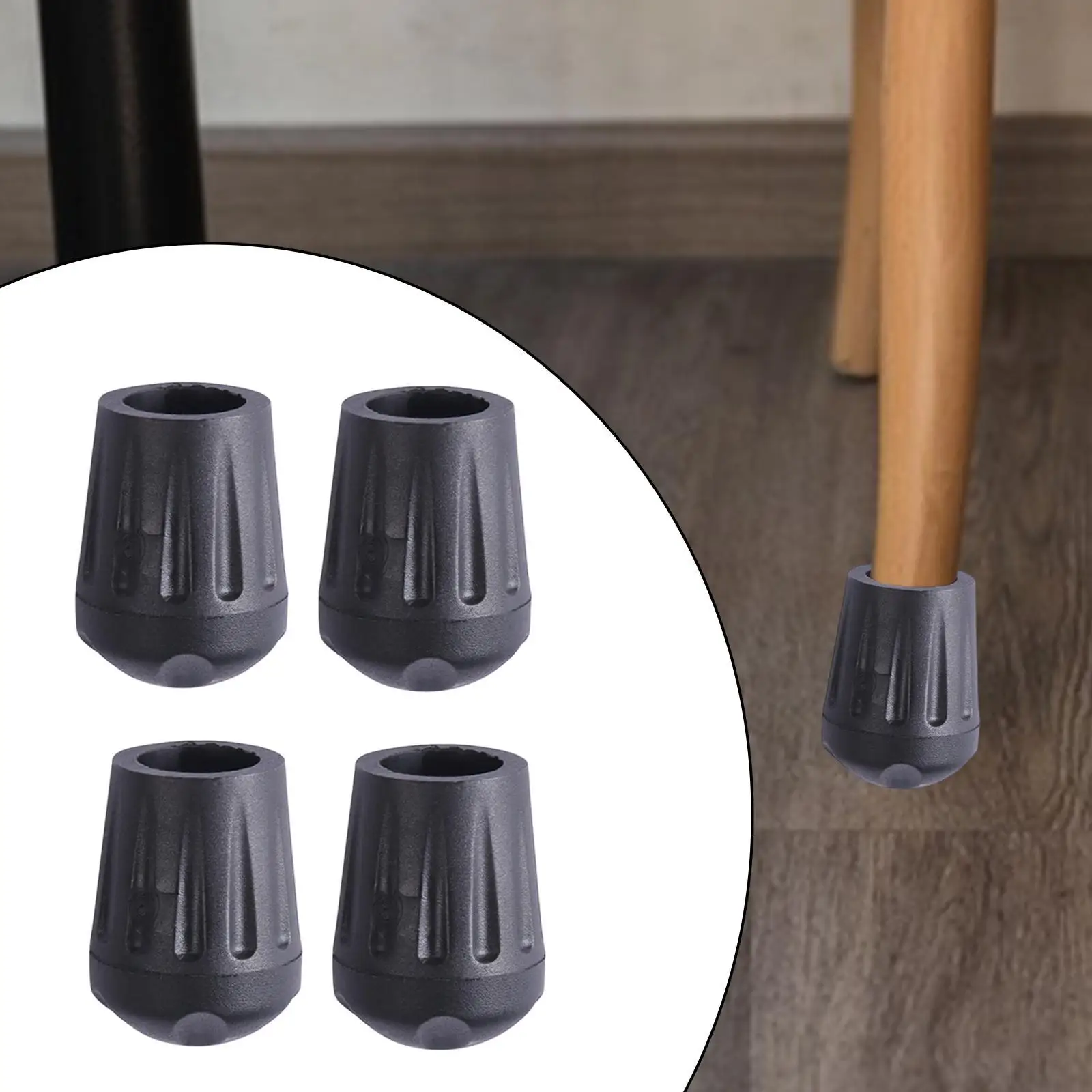 Camping Chair Leg Foot Cover Flexible Rubber Easy Install Floor Protector Replacement Pad for Outdoor Garden Chair