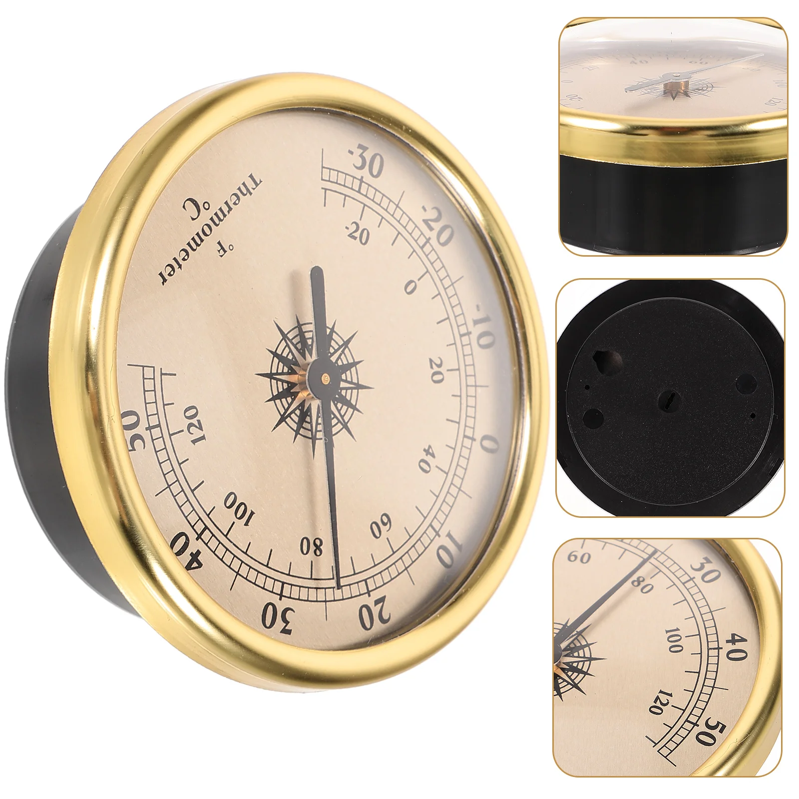 

Metal Thermometer Indoor Temperature Monitor Room Hanging Gauge Wall Accurate Hygrometer