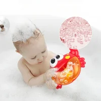 Funny Crab Bubble Soap Machine Baby Bath Electric With Music Toys Kids Frog Machine Automatic Bubble Frog Bath Pool Swimming Toy 1