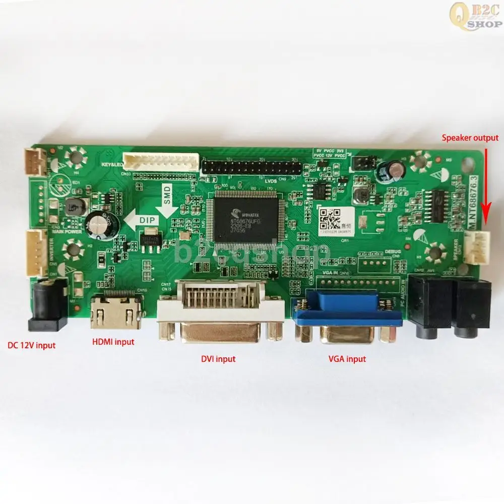 LCD Driver Board Monitor Kit LVDS Inverter Adapter for M185B1 1366X768 18.5" Panel HDMI-compatible DVI VGA