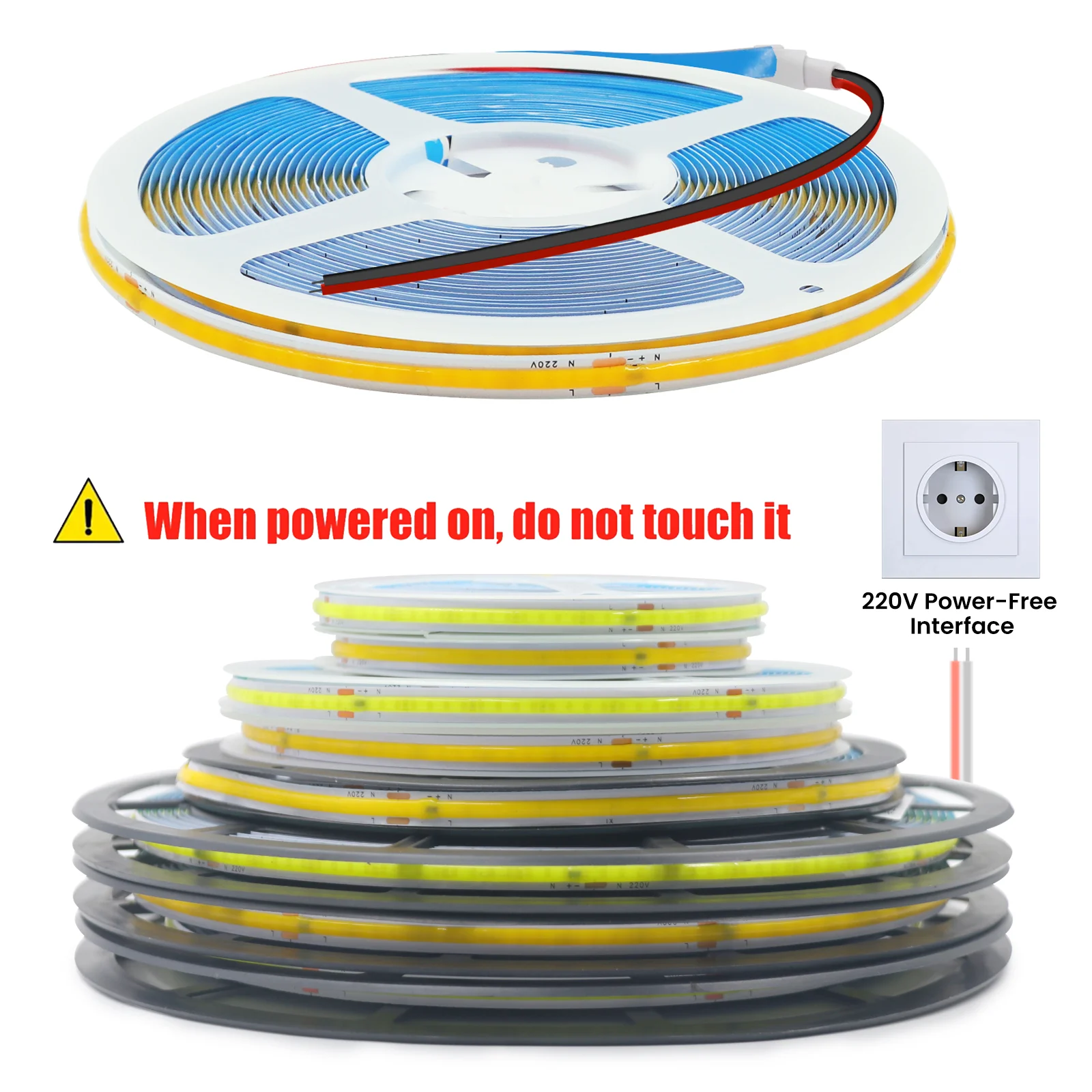 Premium Flexible COB LED Light Strip, 240 LEDs/m, with Built-In Driver