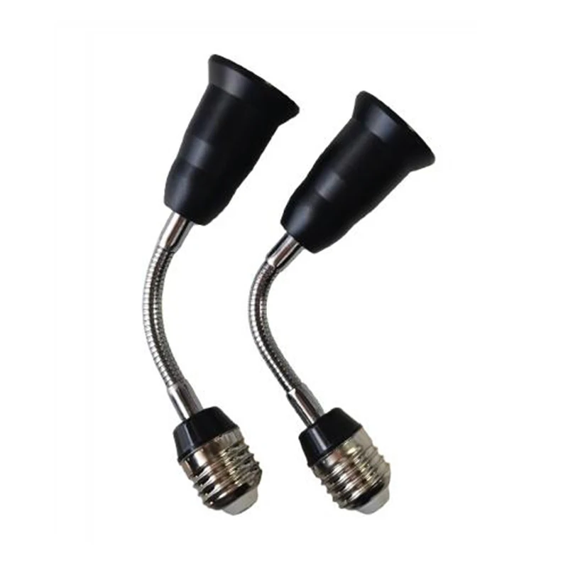 E27 to E27 Black 190mm Extended Lamp Holder LED Bulb Base Lamp Holder Electrical Long Socket
