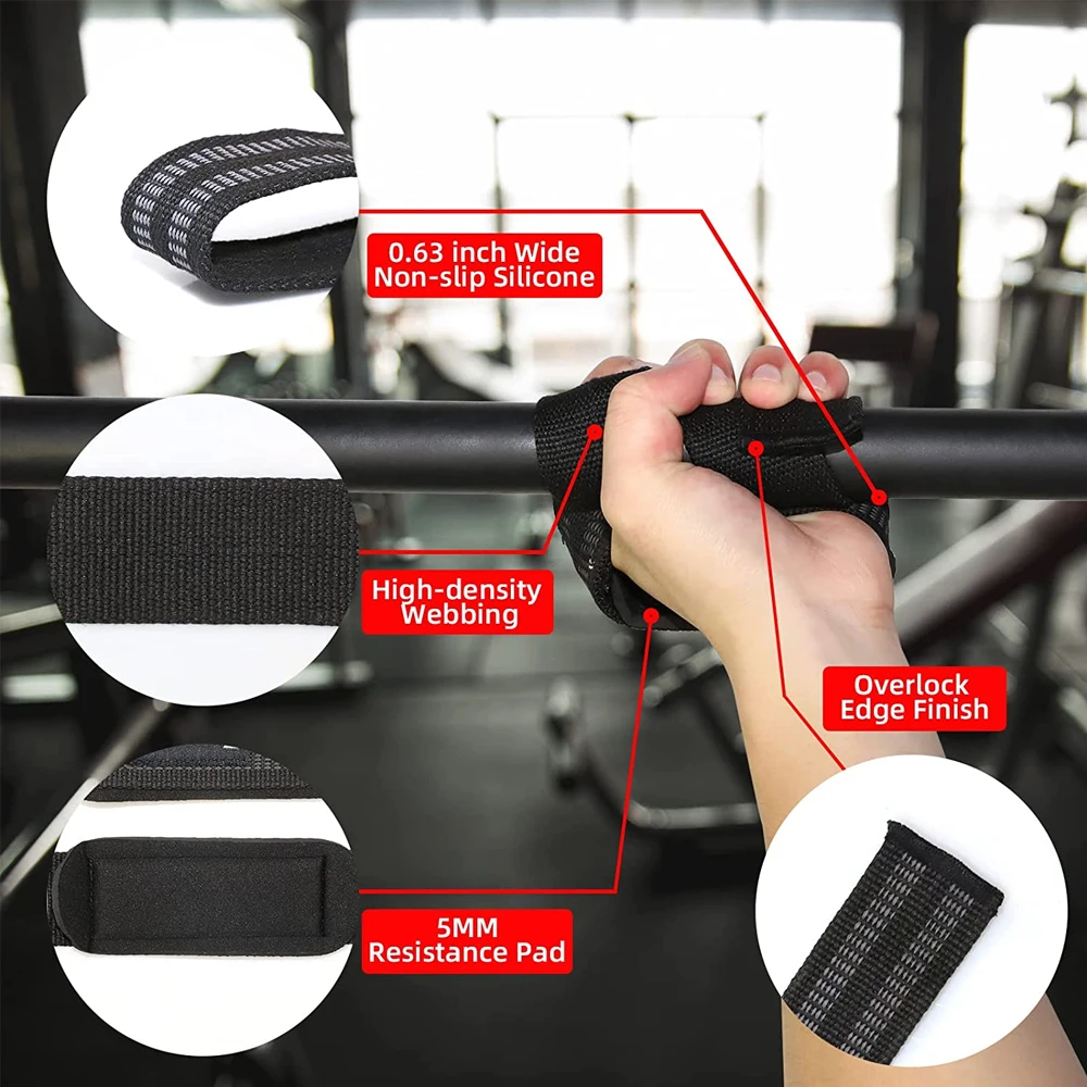 Weight Lifting Straps Wrist Deadlift Straps Padding Wrist Lifting Straps For Weightlifting Powerlifting Strength Training