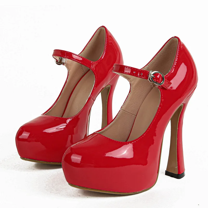 Alionly 2025 New Sexy Extreme Thin High Heels Women Pumps Elegant Round Toe Buckle Strap Banquet Pole Dancing Sandals Shoes 6