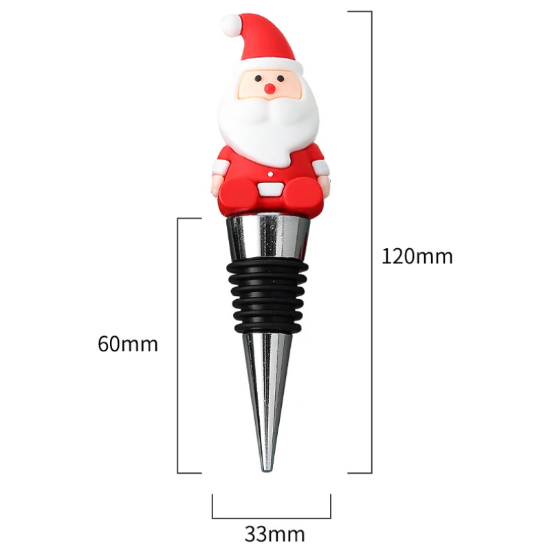 Wine Corks Christmas Series Santa Claus Wine Bottle Stopper Party Gift Christmas Bar Decor Sealed Fresh-keeping Wine Champagne Stopper