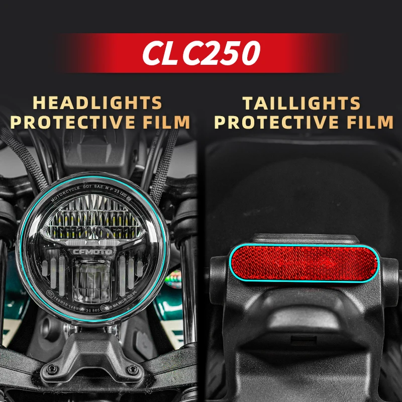 For CFMOTO CLC250 Headlight And Taillight Transparent Protective Film Motorcycle Accessories Lamp Sun Protection Decals