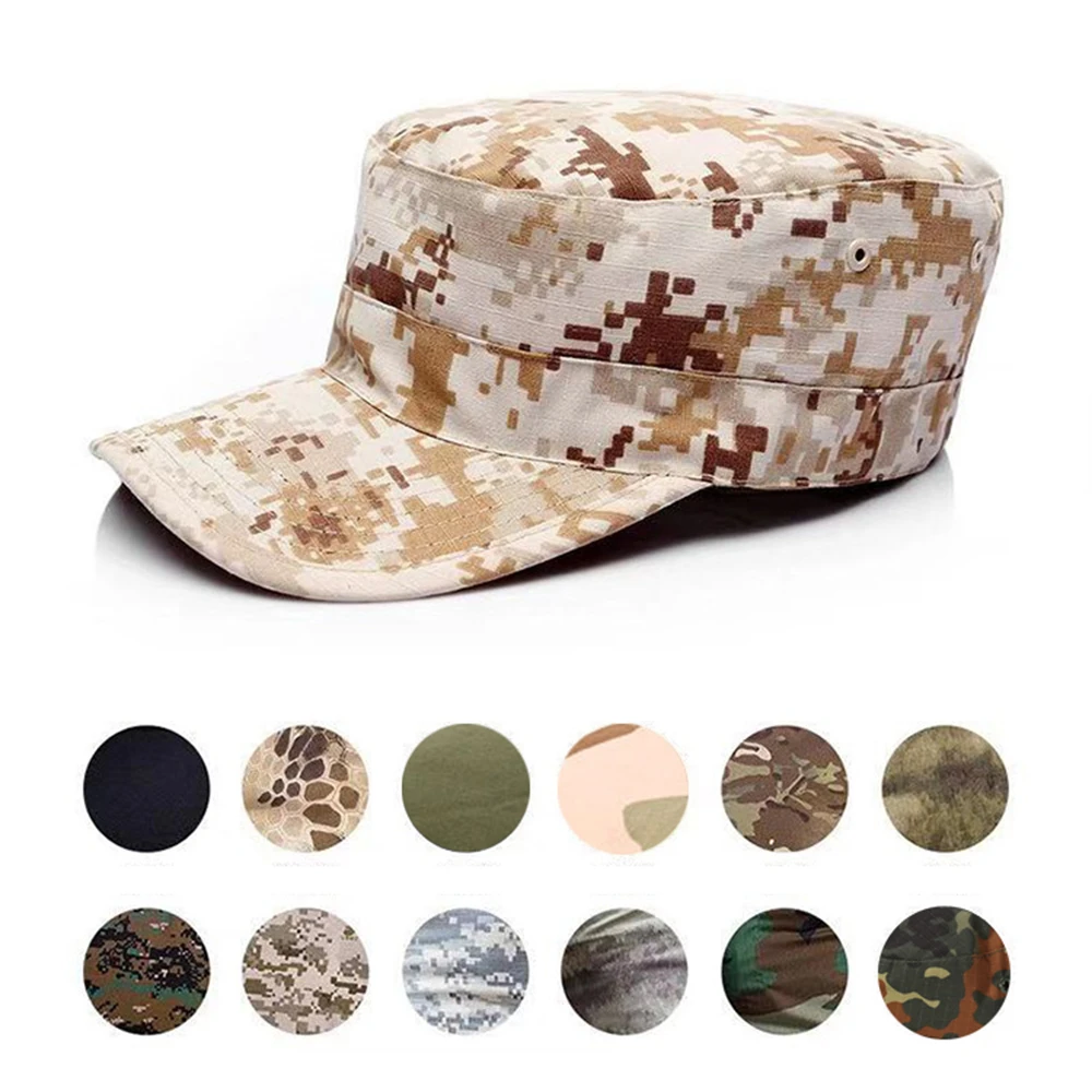 Tactical Unisex Flat Top Hat Outdoor Sports Sunscreen Breathable Fishing Mountain Climbing