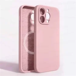 Premium Liquid Silicone Magnetic Wireless Charging Case - Soft, Durable, and Stylish Protective Cover - iPhone 13 (Pink)