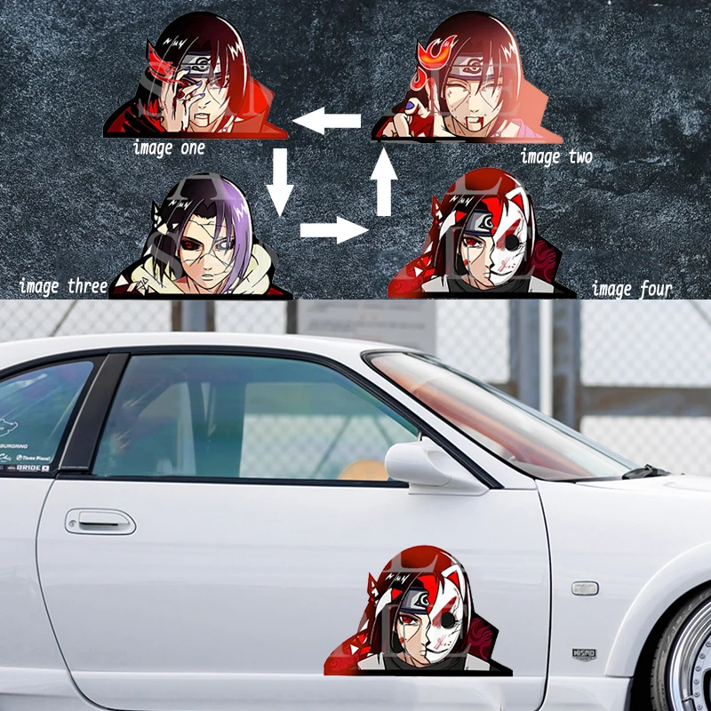 Uchiha Itachi Figure Motion Stickers Anime Naruto Car Sticker Notebook