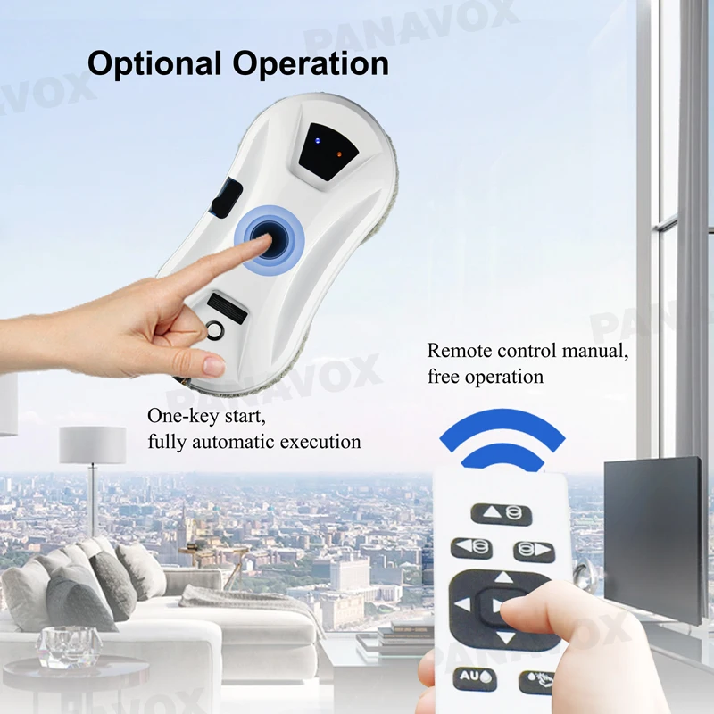 PuRuiKai Atomizing Ultra Thin Robot Vacuum Cleaner Window Cleaning Robot Window Cleaner Electric Glass Remote Control for Home 5