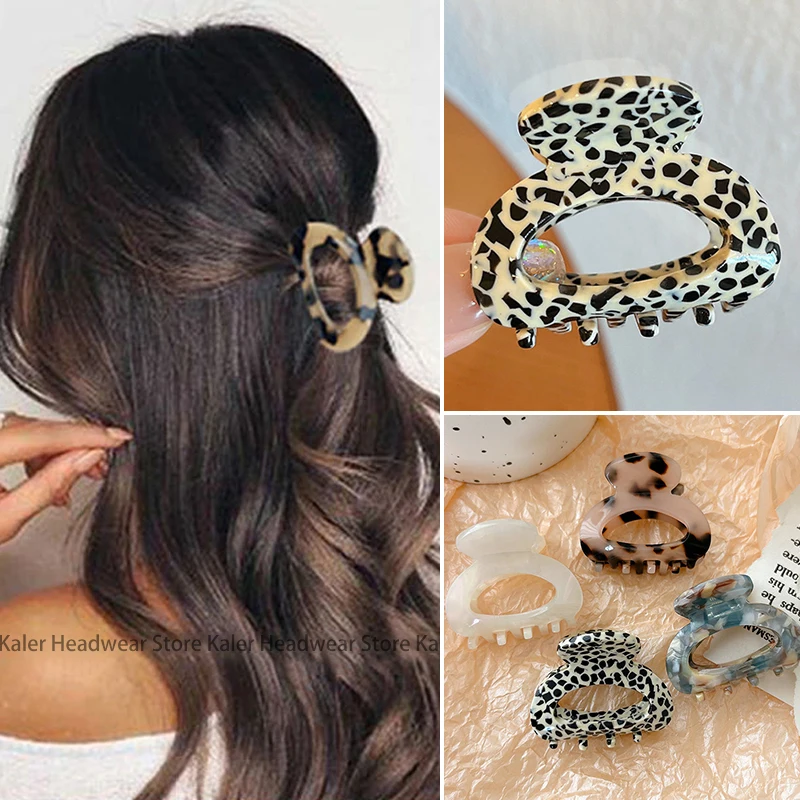 

NEW Elegant Hair Claw For Women Girls Crab Hair Clip Hairband Barrettes Horsetail Mini Leopard Headwear Hair Accessories Gift