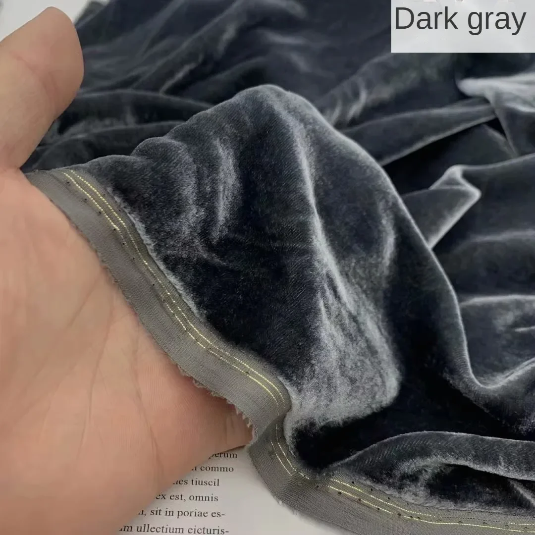 Silk Velvet Fabric Pure Color for Shirt Clothing Pants Designer Handmade Diy Sewing Material Cloth By The Meter