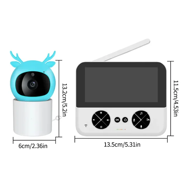 Baby Monitor 720P with 4.3'' IPS Display,Feeding Clock, Infrared  Night Vision, Voice Intercom, VOX Mode,Lullabies, 2-Way Talk 6