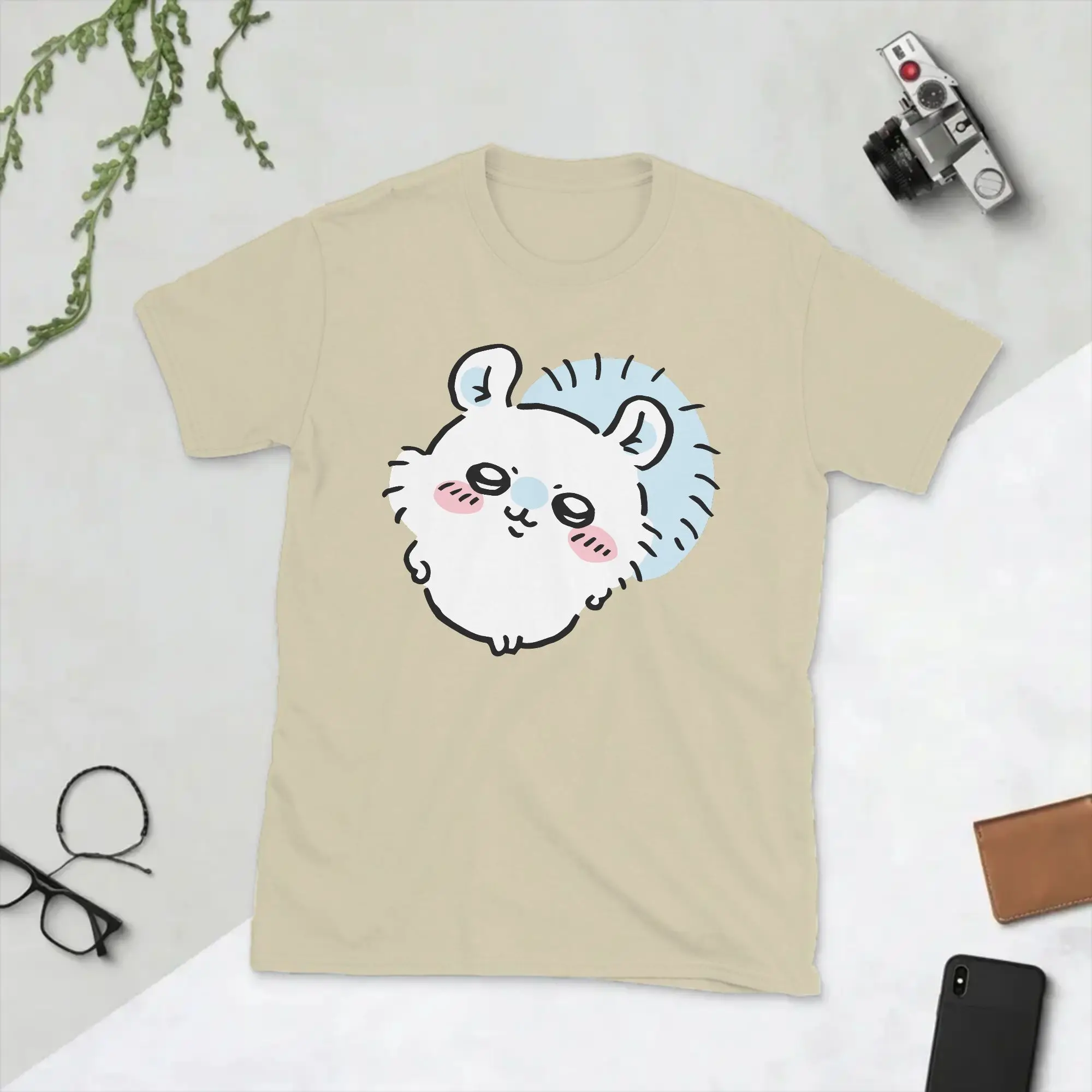 Cartoon Chiikawas Momonga T-Shirt für Männer Lustige Baumwoll-T-Shirts Rundhals Kurzarm T-Shirts 6XL Kleidung