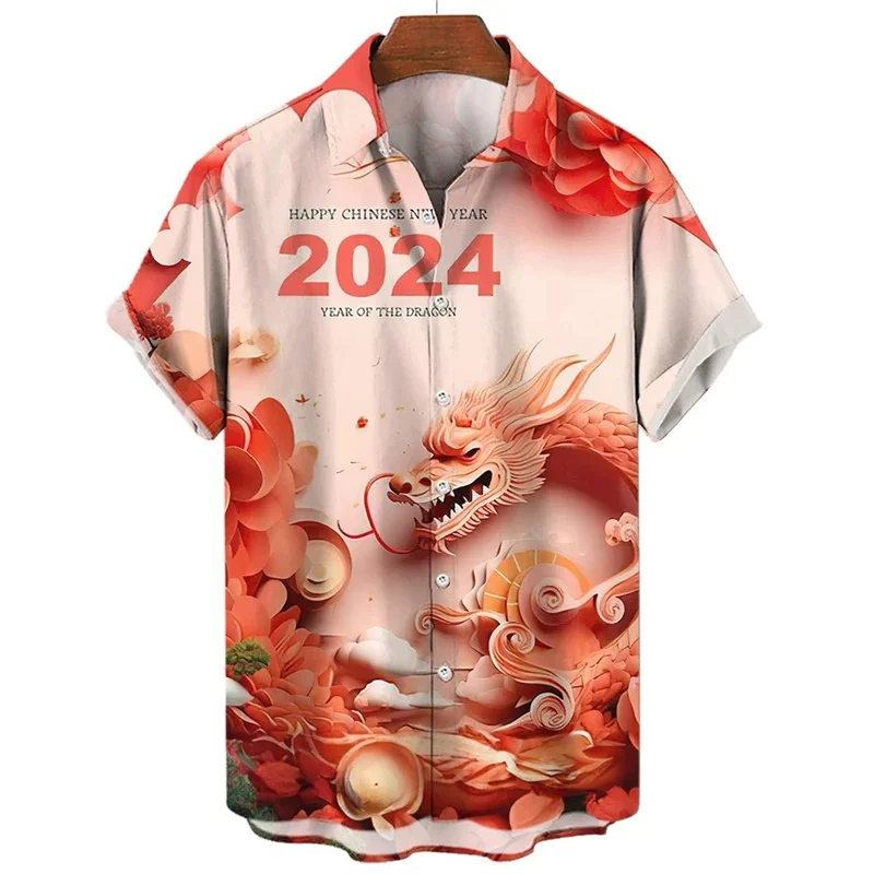 thumbnail image 1 of Las camisas más nuevas para hombres, camisa hawaiana con estampado 3D de dragón, camiseta de uso diario para hombres, camisa casual de animales para hombres, ropa de moda para hombres, blusas, 1 of 5