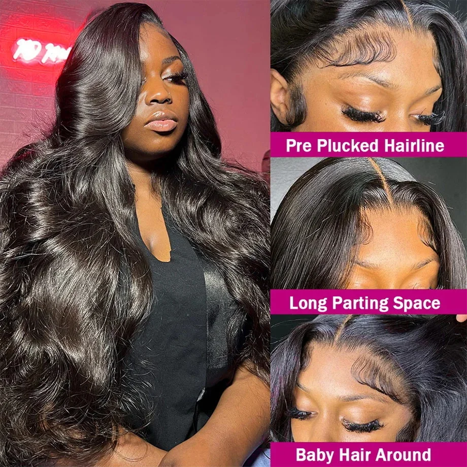 13x4 13x6 360 Body Wave HD Lace Front Wigs Body Wave Wig Pre Plucked 4x4 Lace Closure Wig Human Hair 30 40 Inch Lace Frontal Wig
