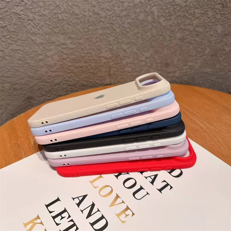 Candy Color Love Heart Silicone Soft TPU Phone Case - Vibrant & Stylish Back Cover