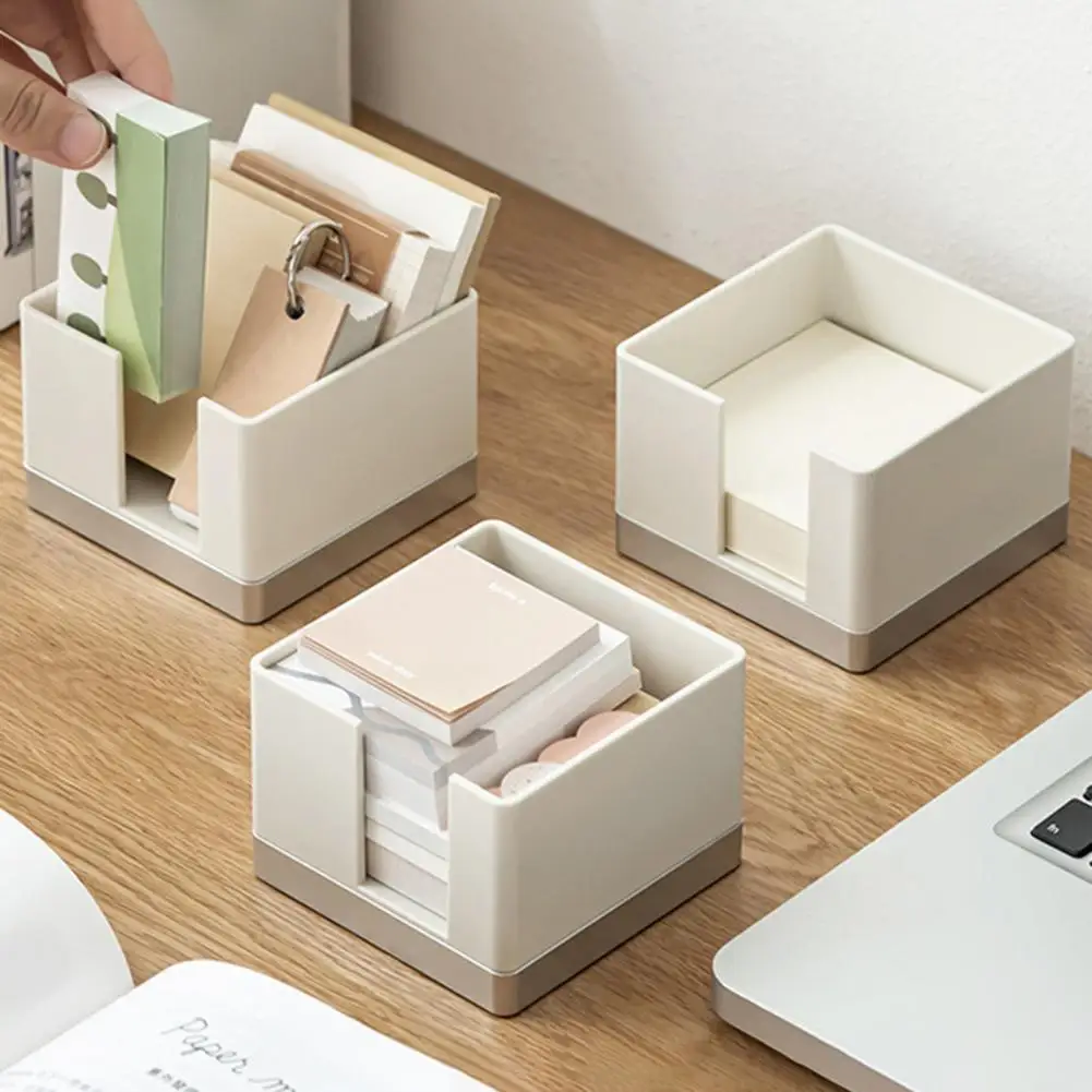 Stylish Sticky Note Holder Large Capacity Square Memo Box Daily Use Office Stationery Note Organizer