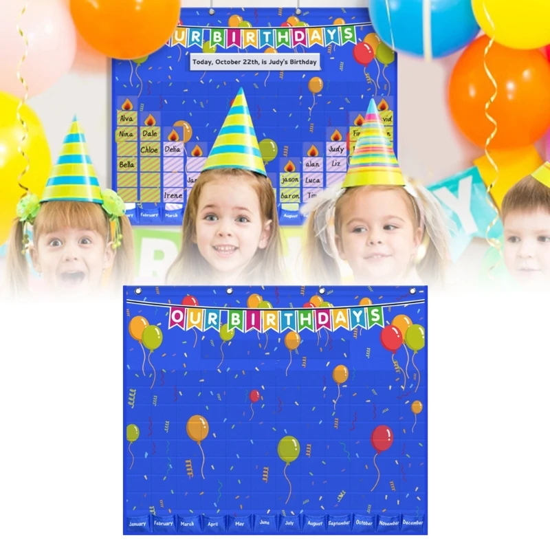 교실 생일 포켓 차트 생일 그래프 포켓 차트 교실 관리 포켓 차트(90개 카드 포..