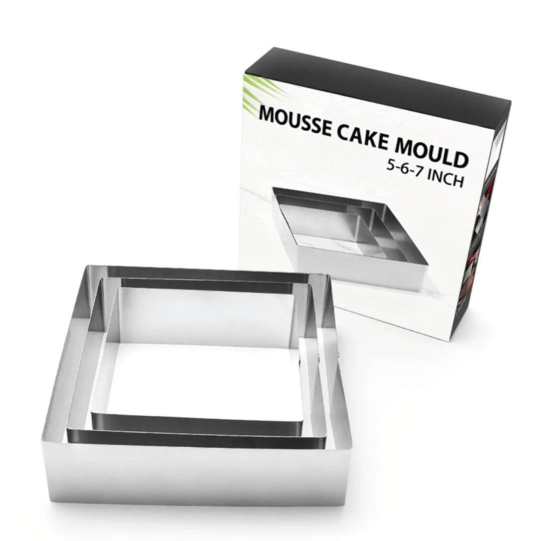 Square Stainless Steel Mousse Ring Cake Mold Stainless Steel Baking