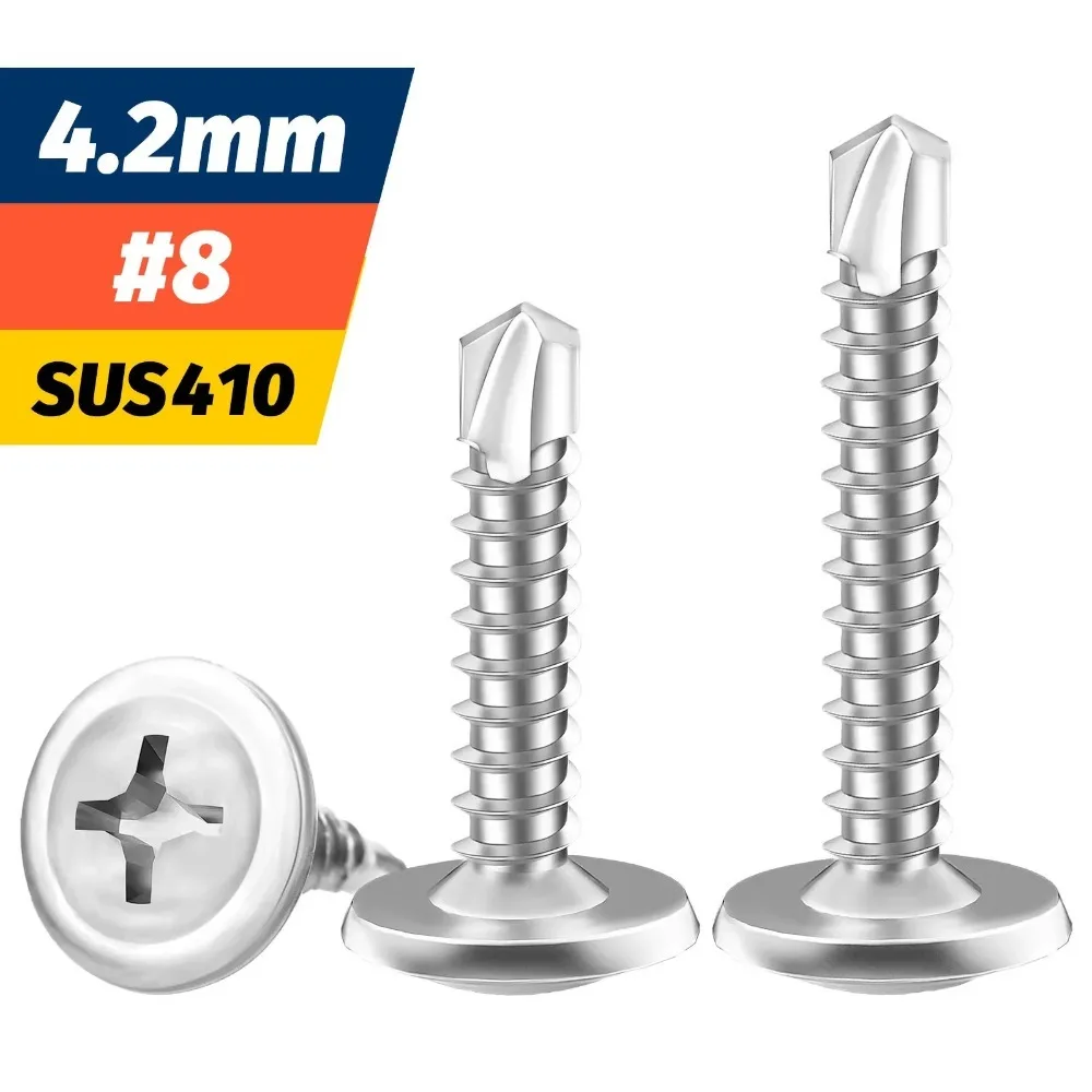 Self-Tapping Sheet Metal Screws Truss Head High-Strength Quick Tapping Screws Lath to Metal #8 M4.2