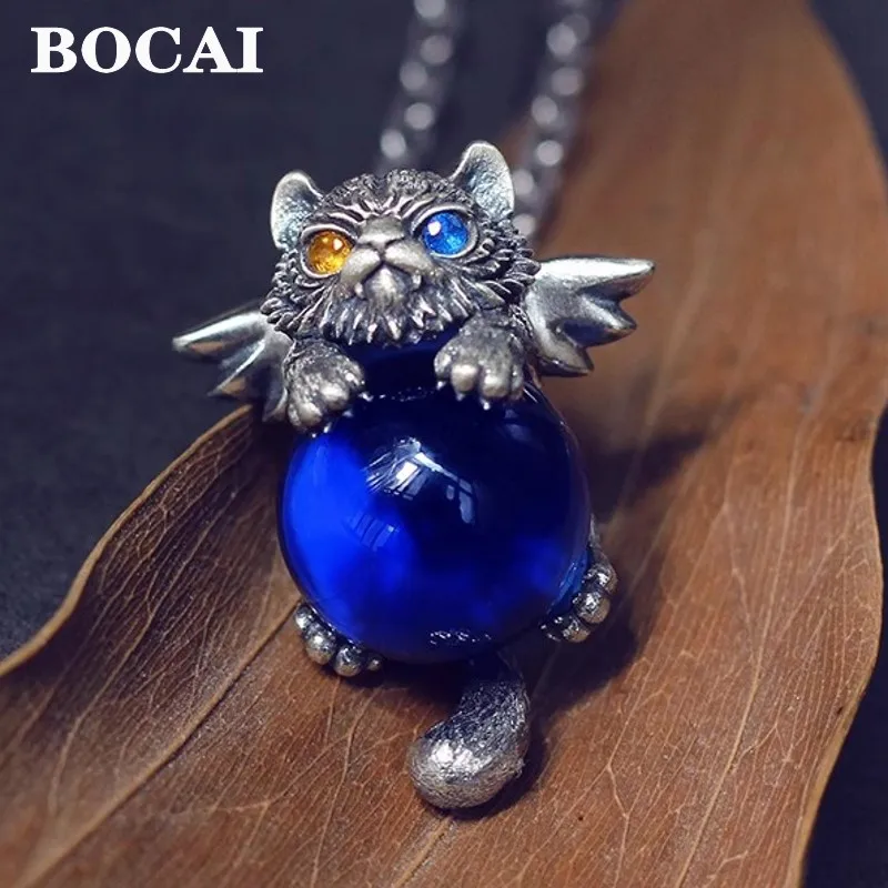BOCAI New Original Design S925 Silver Flying Tiger Pendant