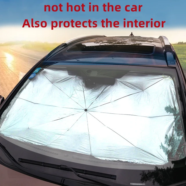 Pare-soleil de voiture style parapluie, pare-soleil avant en verre, tissu  d'isolation thermique, pare-brise de voiture - AliExpress