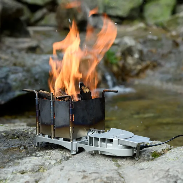 Brs Hordozható, Összecsukható Kültéri Fa Égő Kályha Tűzifa Kemence Faszén Tűzhely Bbq Elektronikus Fúvó Brs-116 - Image 6