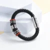 Man Leather Urns Bracelet For Human/Pet Ashes Vintage Memorial Bangle Customized Cremation Keepsake Jewelry 3
