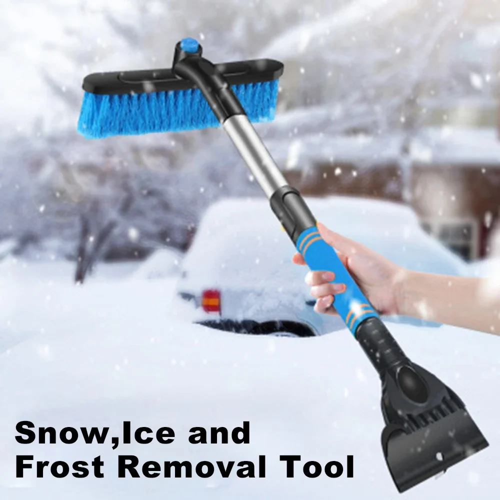 Winter Machine Extendable Car Cleaning Ice Scraper Snow Shovel Windshield Brush Foam Handle Detachable With Ergonomic