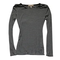 Femmes Harajuku rayé à manches longues T-Shirts col rond chemisier mince Y2K Grunge Goth hauts t-shirt foncé académique vêtements Streetwear 2