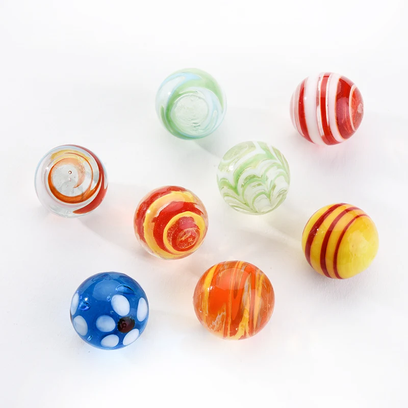 50/100/150pcs Glass Ball 14Mm Cream Console Game Pinball Machine Cattle  Small Marbles Pat Toys Parent-child Machine Beads
