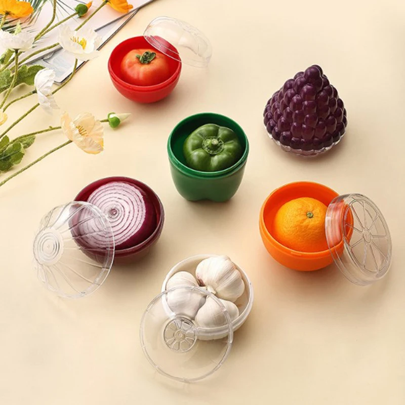 Fruit Vegetable Crisper Garlic Onion Saver Box Avocado Lemon Orange Keeper Food Sealed Storage Box Fresher Boxes Kitchen Gadget 5
