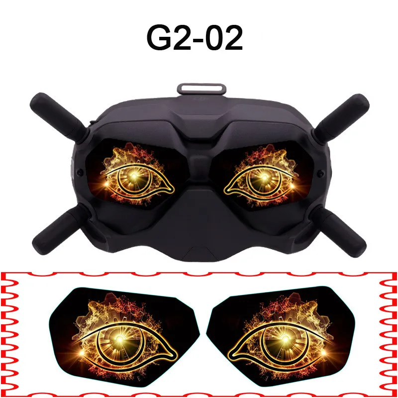 PVC Big Eyes Skin Stickers for DJI Goggles V2, Skin Stickers for DJI Goggles V2 APP Supported languages :